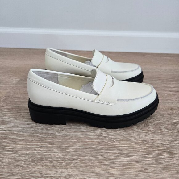 Quince Women’s Italian Leather Lug Sole Loafer Bone Size 8 MSRP $98 New In Box - Picture 5 of 14